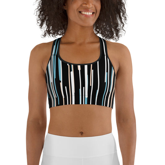 Reggiseno sportivo stripes nero