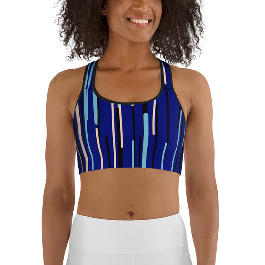 Reggiseno sportivo stripes blu