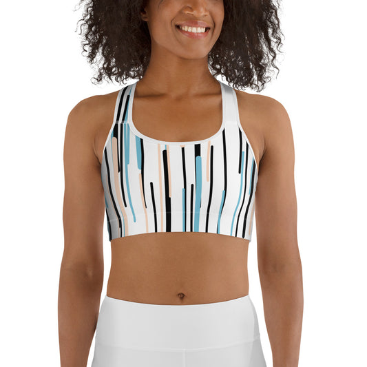 Reggiseno sportivo stripes bianco