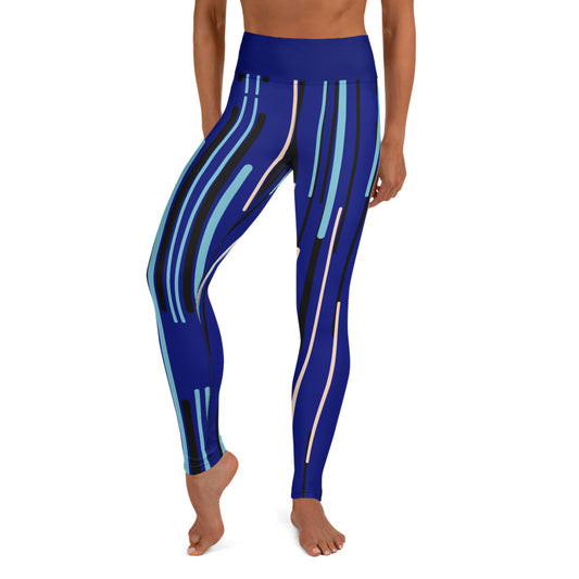 Leggings stripes blu